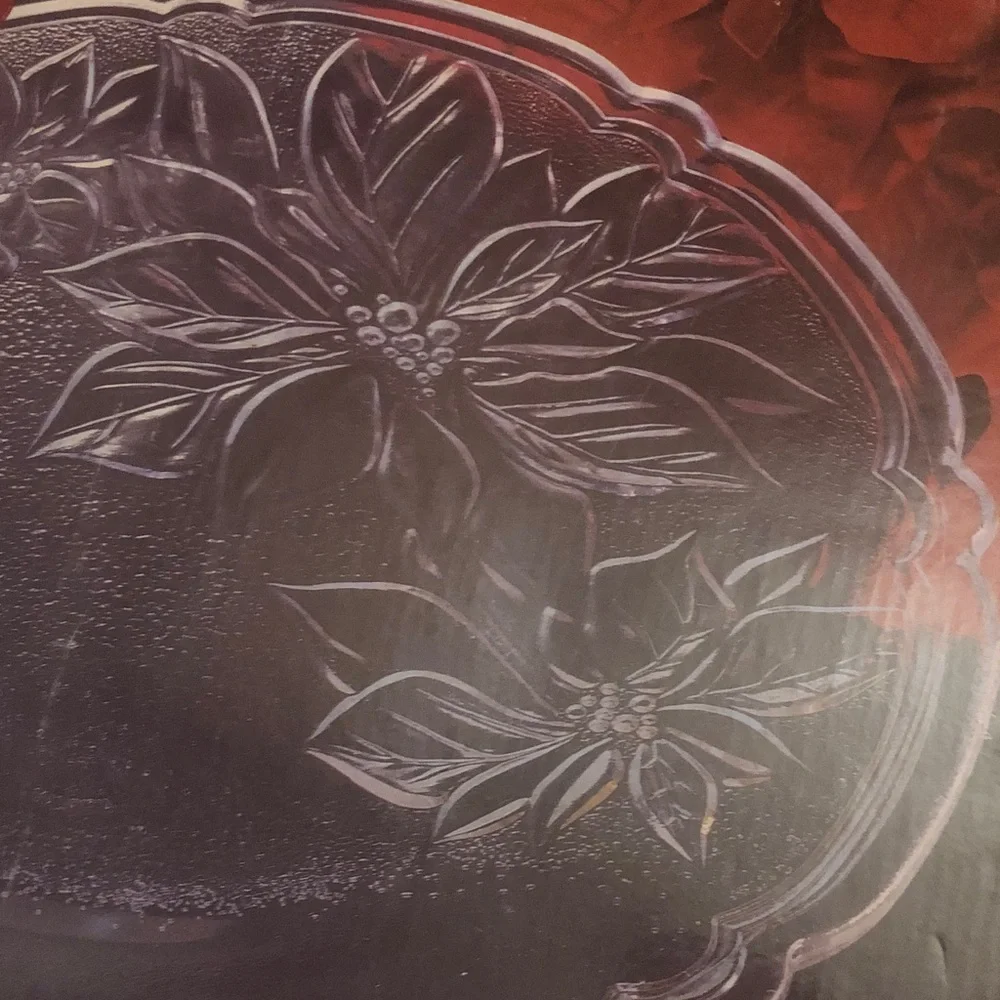 Flower Glass Platter by Gibson New In Box